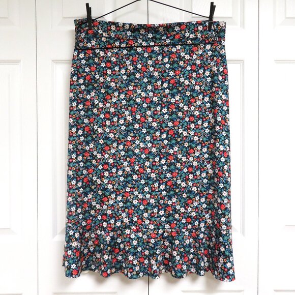 Lands' End Floral Stretch Knit Wrap Skirt Size XL - Picture 3 of 5